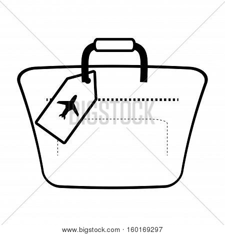 outline hand luggage travel bag tourist vector illustration eps 10