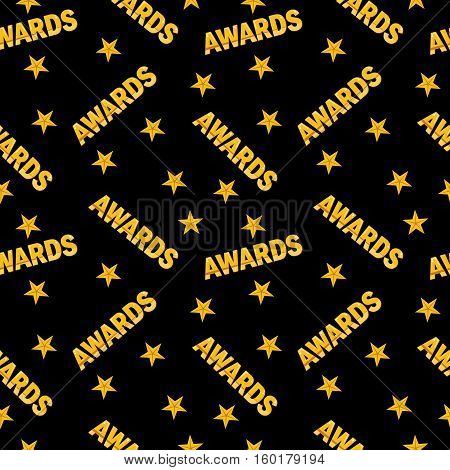 Awards Seamless Pattern Black Back