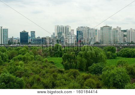 Hangang River In Seoul In Summer In Korea