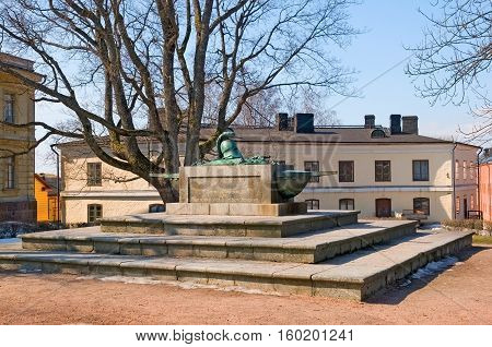 HELSINKI, FINLAND - APRIL 10, 2010: Grave of Augustin Ehrensvard, a creator of the Sveaborg (Suomenlinna) Fortress. Located on Susisaari Island near Ehrensvard Museum