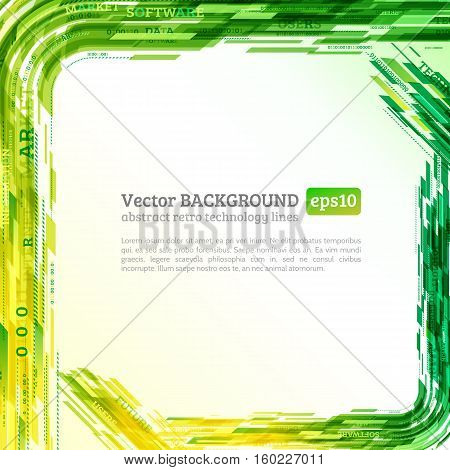 Abstract retro technology lines. Information transfer. Stream of information. Data transfer. Stock vector. eps 10