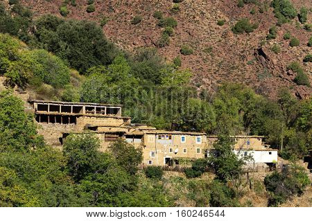 Moroccan village in the Atlas mountains, Morocco, Africa