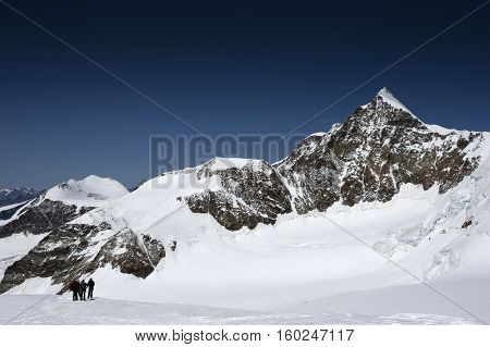 view of lyskamm peak on monte rosa