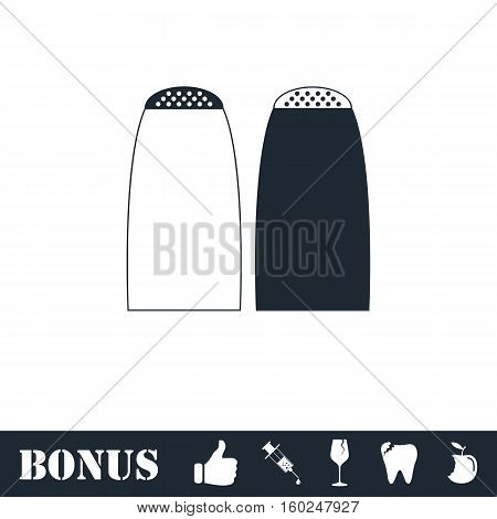 Salt and pepper shakers icon flat. Vector illustration symbol and bonus pictogram