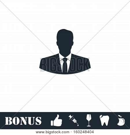 Businessman icon flat. Vector illustration symbol and bonus pictogram