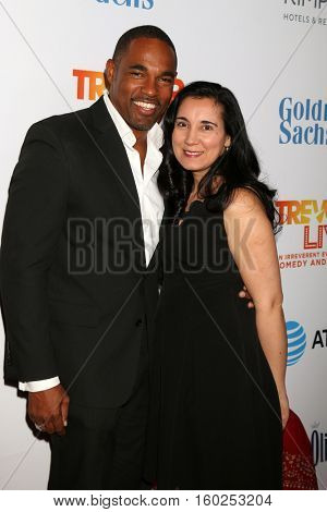 LOS ANGELES - DEC 4:  Jason George, Vandana Khanna at the TrevorLIVE Los Angeles 2016 at Beverly Hilton Hotel on December 4, 2016 in Beverly Hills, CA