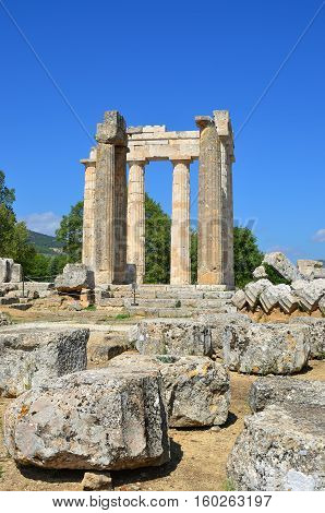 Temple Of Zeus In Nemea, Peloponnese, Greece