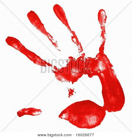 Hand-Print mit rot