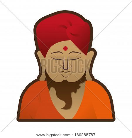 head buddha meditation religion indian symbol vector illustration eps 10