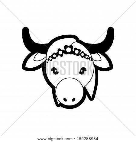 portrait sacred animal cow india life symbol vector illustration eps 10