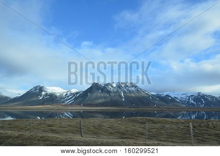 Gorgeous view of snow capped mountains on the Snaefellsnes Peninsula.
