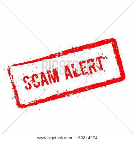 Scam Alert Red Rubber Stamp Isolated On White Background. Grunge Rectangular Seal With Text, Ink Tex