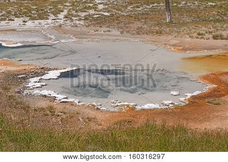 Hot Spring in a Thermal Area in the Shoshone Basin of Yellowstone National Park in Wyoming