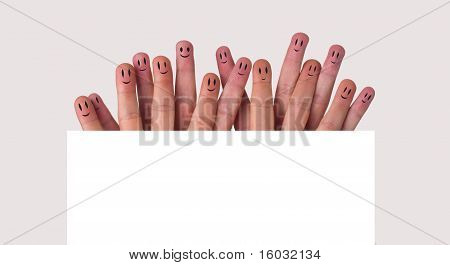 Boldog ujj smiley csoport