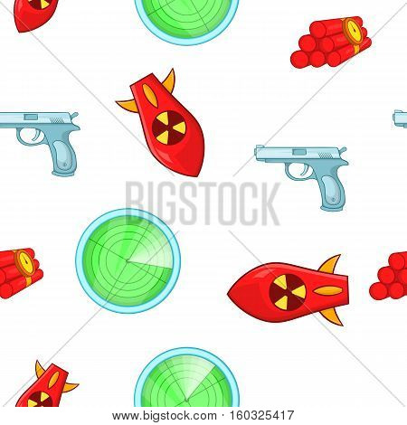 Weaponry pattern. Cartoon illustration of weaponry vector pattern for web