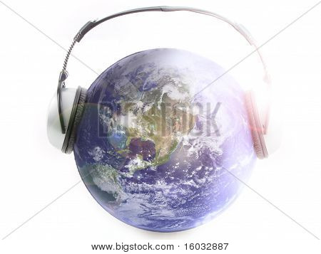Music Of Earth Whith White Background