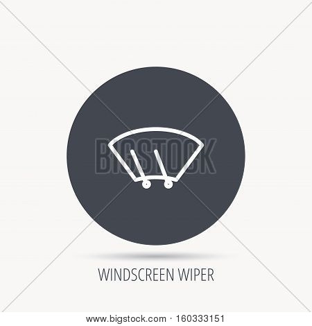 Windscreen wipers icon. Windshield sign. Round web button with flat icon. Vector
