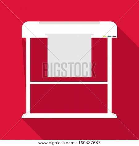 Large format printer icon. Flat illustration of large format printer vector icon for web isolated on baby blue background