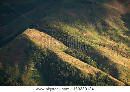Mountain view from Doi pha phung peak in Nan province, Thailand.