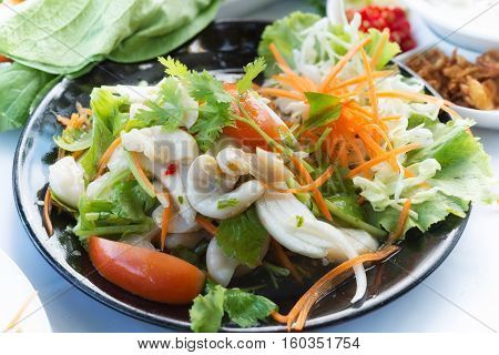 Yum Sai Tan Or Pork Chitterlings Salad Food Thai Style