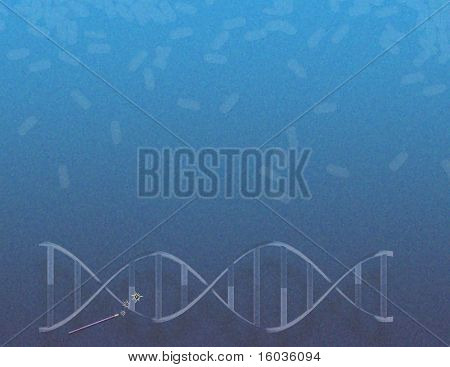 DNA 神奇功能 DNA 绞线丸和一小根魔杖带纹理的背景