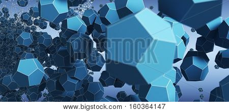 a dark blue 3D Abstract objekt Technology Background