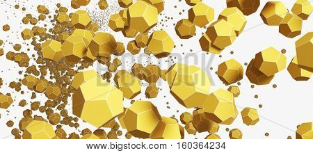 a yellow 3D Abstract round objekt Technology Background