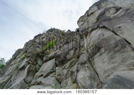 The Externsteine striking sandstone rock formation in the Teutoburg Forest Germany North Rhine Westphalia