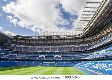 MADRID SPAIN - MAY 14: Santiago Bernabeu Stadium of Real Madrid on May 14 2009 in Madrid Spain. Real Madrid C.F. was established in 1902. It is the best club of XX century.