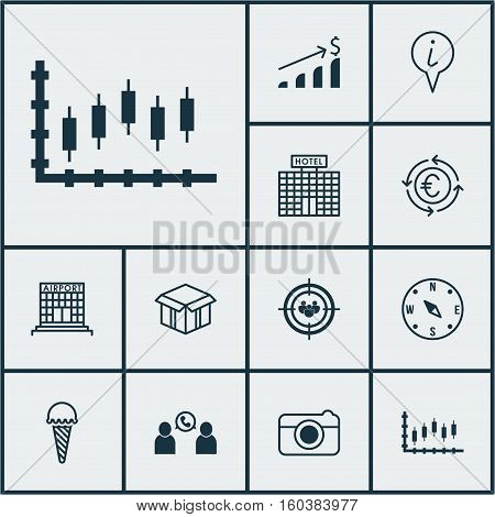 Set Of 12 Universal Editable Icons. Can Be Used For Web, Mobile And App Design. Includes Elements Such As Open Cardboard, Info Pointer, Focus Group And More.