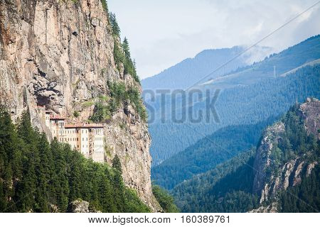 Color image of the Sumela monastery in Turkey.