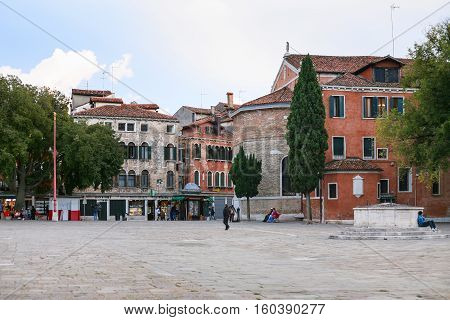 Square In Historic Area Of Venice City