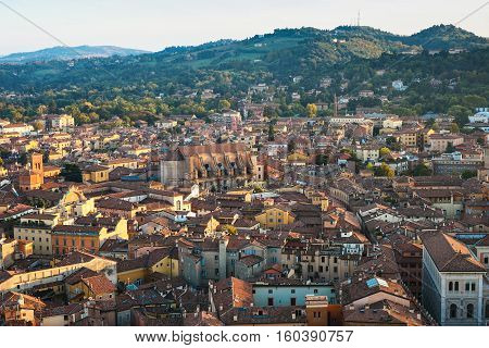 Above View Of Bologna City From Torre Asinelli