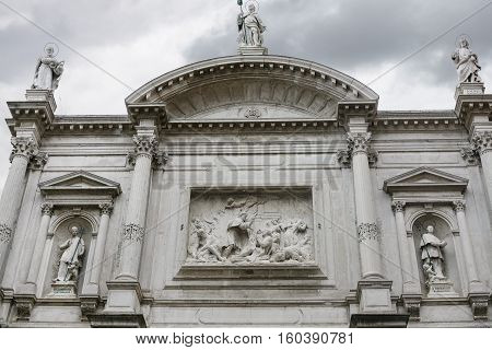 Facade Of Church Of Saint Roch In Venice