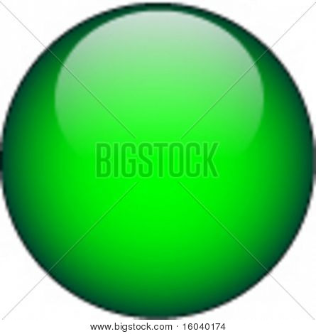 Botão de vidro verde de vetor