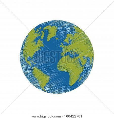Earth world planet icon vector illustration graphic design