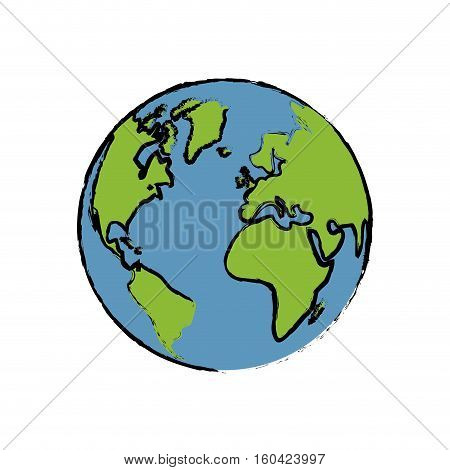 Earth world planet icon vector illustration graphic design
