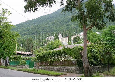 City ​​of Gagra Summer Urban Landscape