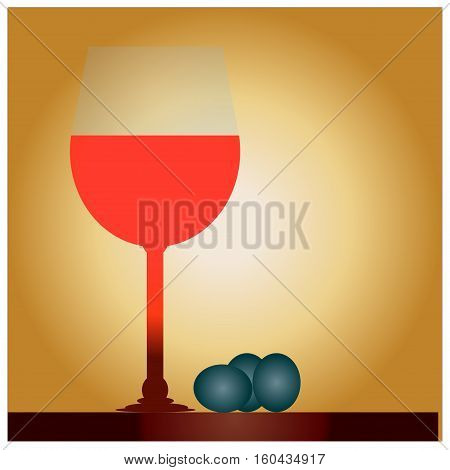 Wine glass logo template watercolor style on white backgraund