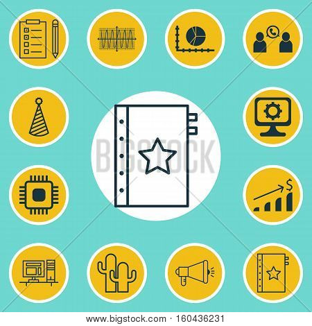Set Of 12 Universal Editable Icons. Can Be Used For Web, Mobile And App Design. Includes Elements Such As Chip, PC, Cacti And More.
