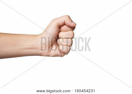 punch Asian handfuls with white background, five fingers