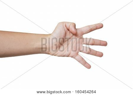 open hands style with white background,four fingers