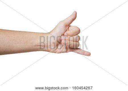 hand style with white background, two fingers