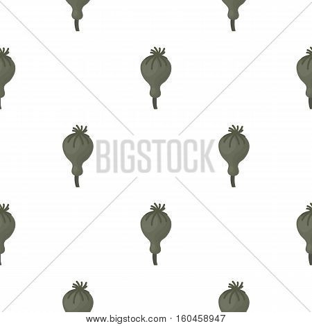 Opium poppy icon in cartoon style isolated on white background. Drugs symbol vector illustration.