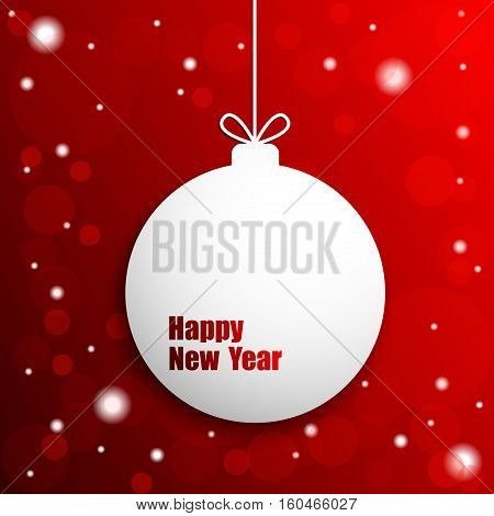 Christmas decorations with a congratulation on an abstract red background.
