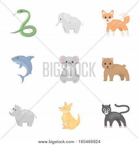 Animals set icons in cartoon style. Big collection of animals vector symbol stock