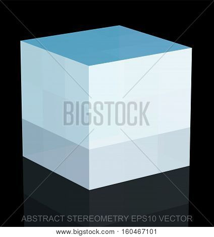 Abstract stereometry: low poly White Cube. 3D polygonal object, EPS 10, vector illustration.