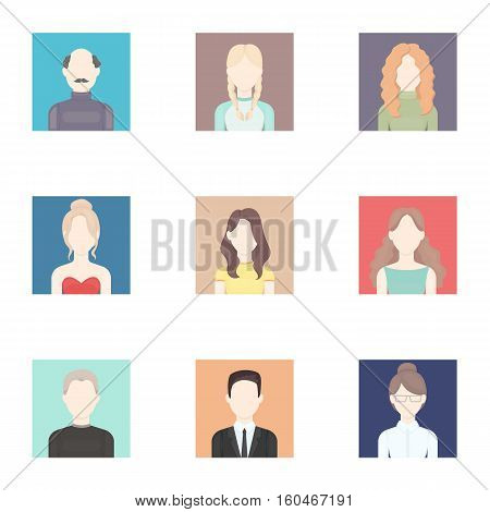 Avatar set icons in cartoon style. Big collection of avatar vector symbol stock