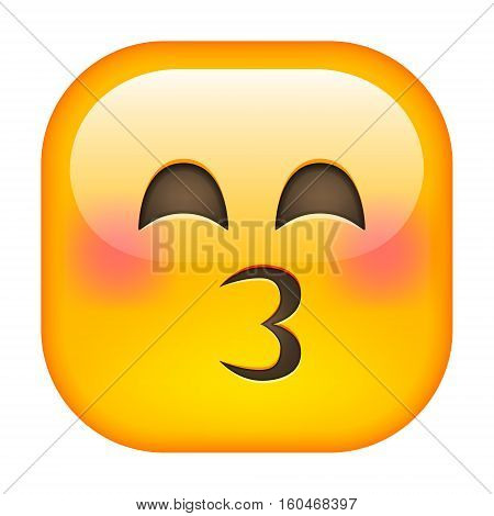 Kissing Emoticon. Kissing Square Smile