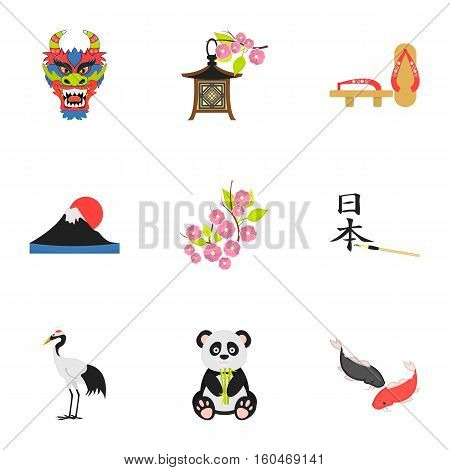 Japan set icons in cartoon style. Big collection of Japan vector symbol stock